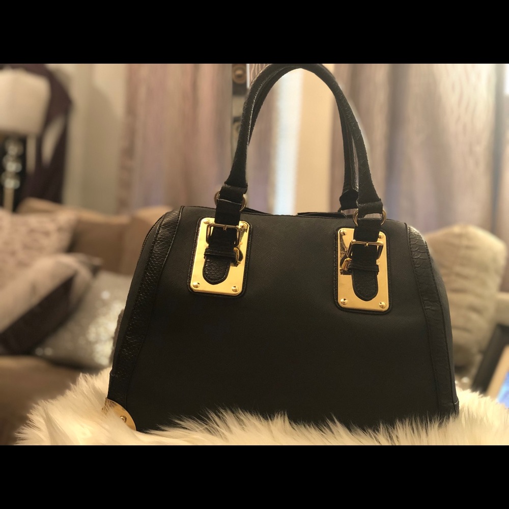 ALDO Satchel Bag Black with Gold embellishments